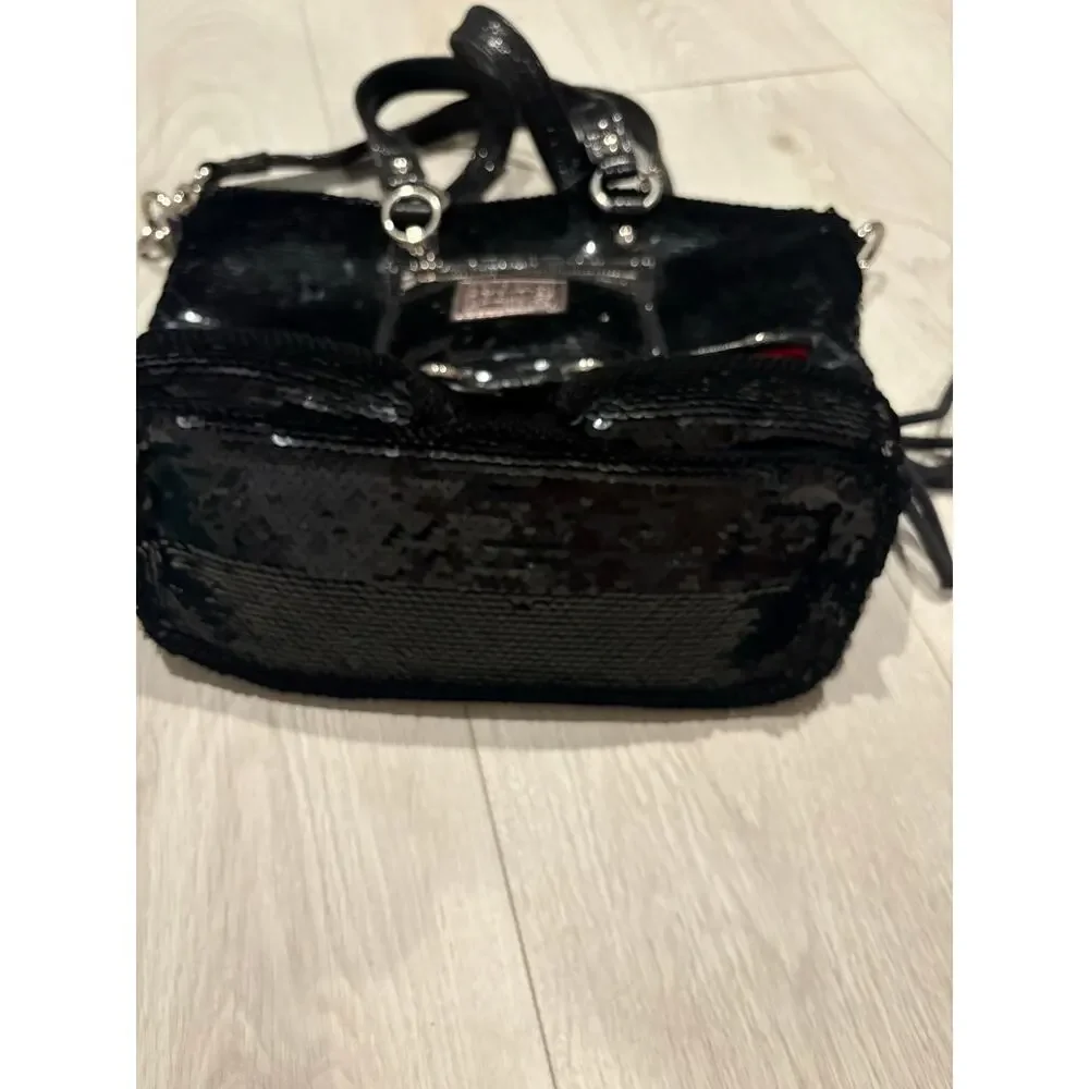 Coach Poppy 13821 Black Sequin Spotlight Tote Antique Brass NWOT Rare Bag